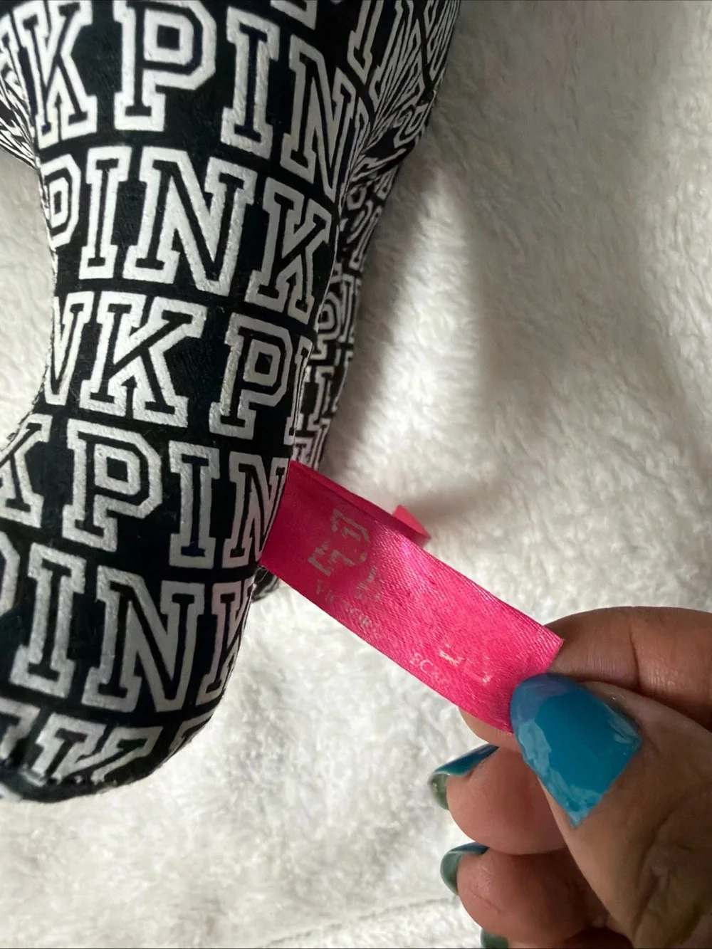 PINK Victoria's Secret Black & White Logo Dog Pillow